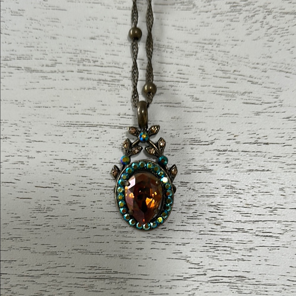 Mariana Elegant Gold and Brown Pendant Necklace